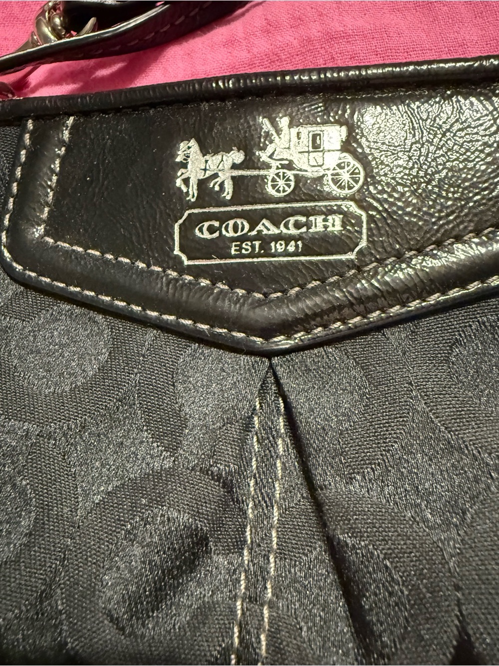 Coach Black Signature Wristlet - Picture 3 of 9